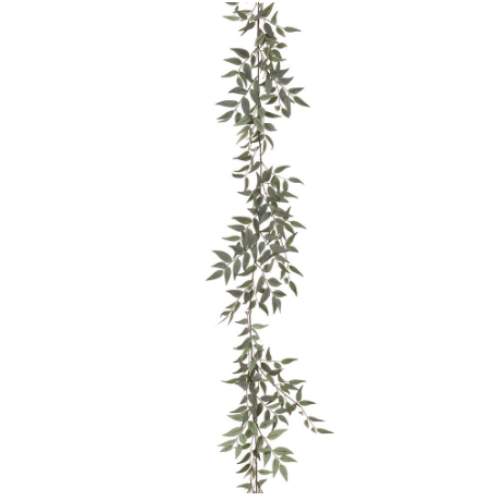 PGR136-GR (11219) - Italian Ruscas Leaf Garland 6'