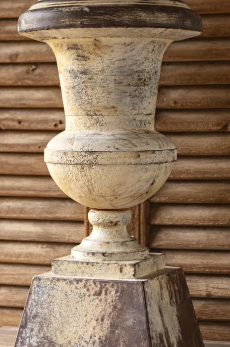 PHDEAC200036 (29637) - Aged Pedestal Urn Ivory