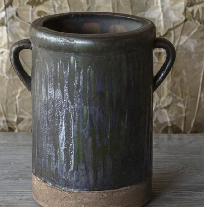 PHDEAC200089 (29638) - Aged Olive Pottery Crock Large