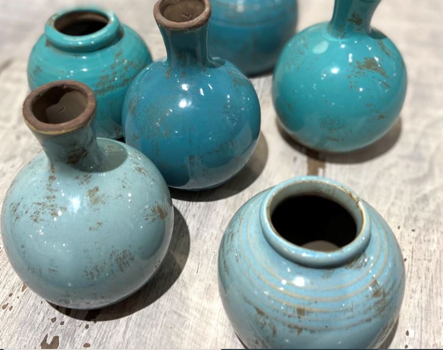 PHDEAC200270+ (29801) - Cafe Bud Vase Teal Set/6