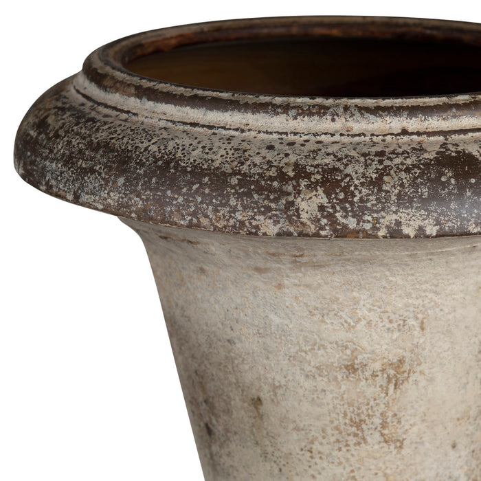 PHDEAC220049 (00485) - Aged Metal Urn 12.5" x 22.75" NW