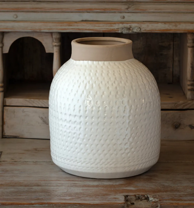 PHDEAC240123 (00457) - Latte Vase Large 11.25"x13" White NW