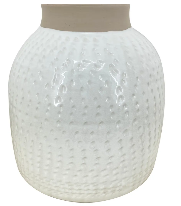 PHDEAC240123 (00457) - Latte Vase Large 11.25"x13" White NW