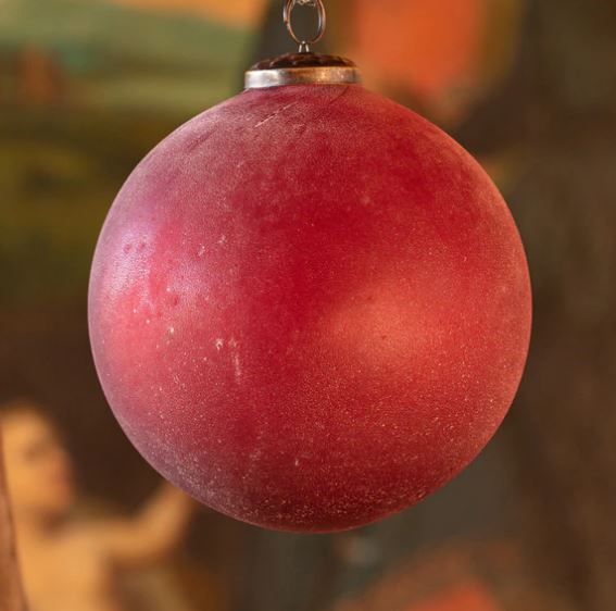 PHDXMA220030 (29631) - Frosted Ruby Glass Ornament 6"