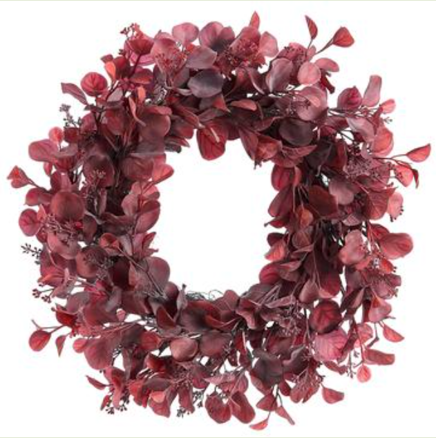 PWE122-BU (28397) - Eucalyptus Leaf Wreath Bu 22"