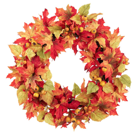 PWR060-FA (40022) - Rosehip Maple Wreath Fall 24"