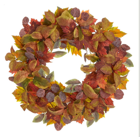 PWX431-FA (32154) - Maple Eucalyptus Wreath 24"