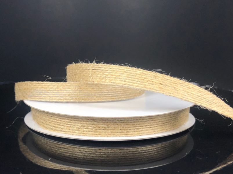 Q440801-15 (28329) - Narrow Burlap 3/8" X 10Y Natural