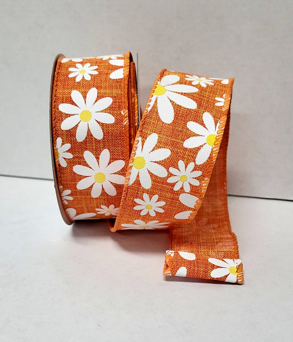 Q917309-19 (26715) - Orange Linen/Daisy 1.5"X10Yd