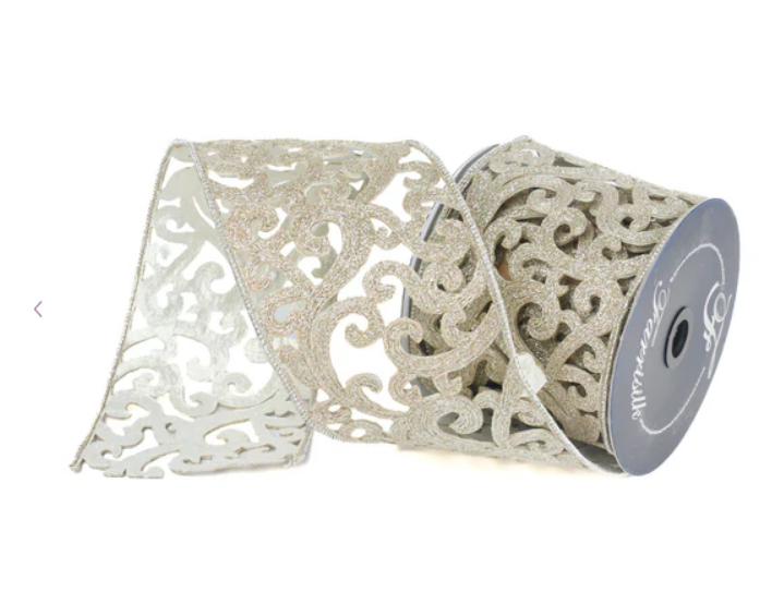 RK671-51 (11454) - Heirloom Lace, 4"X5Yd Platinum