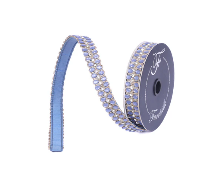 RK901-17 (11456) - Jeweled Pendeloque, 1"X5Yd Steel Blue