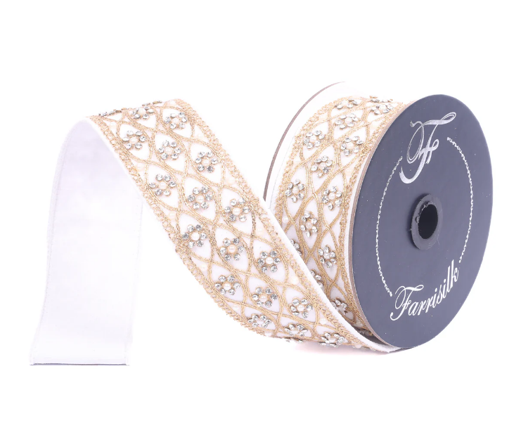 RK994-62 (11448) - Posh Pearl Velvet  2"X5Yd Ivory