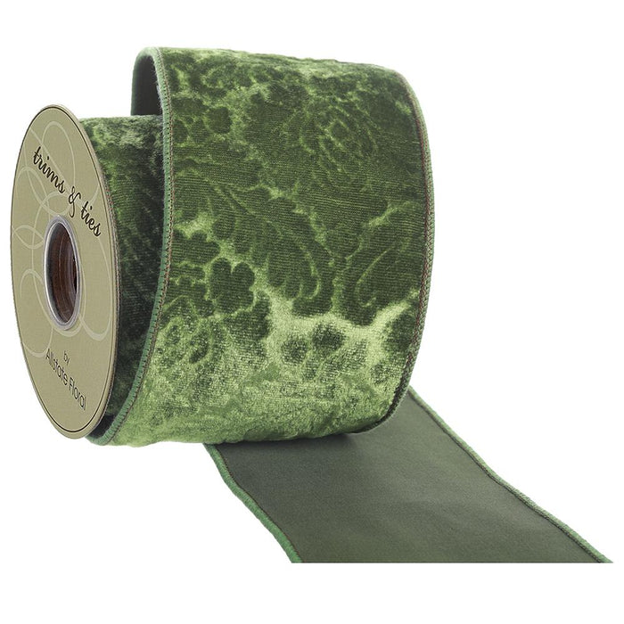 RV2100-GR (32157) - Embossed Velvet Gr 4"X5Yd