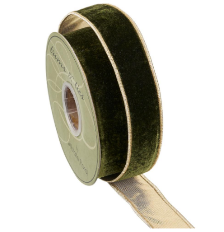 RV9080-SG (11657) - Velvet Ribbon, 1.5"X10Yd Sage
