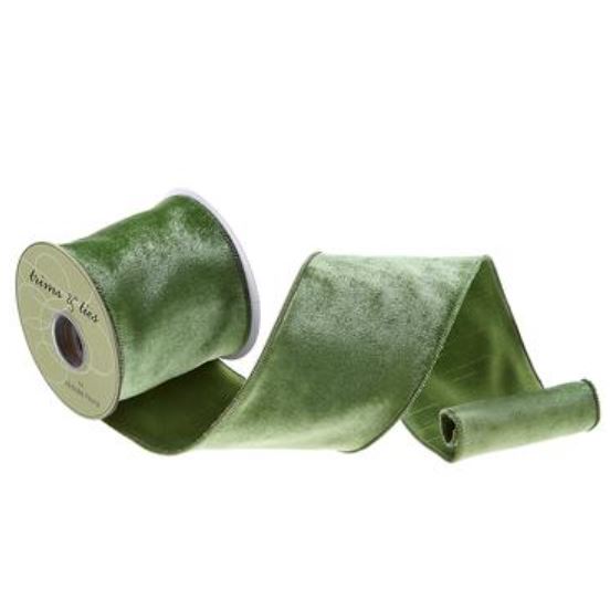 RV9244-GR (31412) - Velvet Ribbon, Green 4"X5Yd