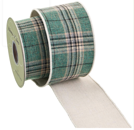 RW0060-GR (11556) - Plaid Ribbon Green 4"X10Yd
