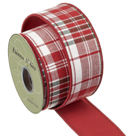 RW2764-RE/GR (32162) - Plaid Ribbon, Red/Green 2.5"X10Yd