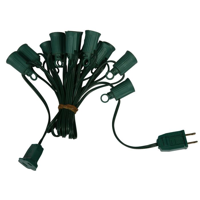 VC9SPT2-12G25 (00060) - Plug C9 Faceted LED 25 Socket String 18g Green Wire
