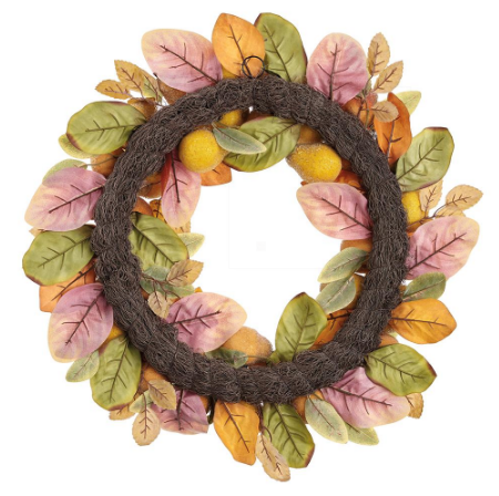 VWP260-BR/YE (11300) - Beaded Pear/Berry Wreath 30" Brown Yellow