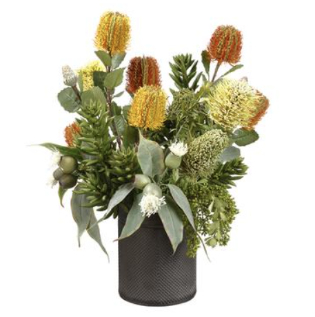 WF0710-MX (29422) - Protea/Senecio In Tin Planter 22" REG $299