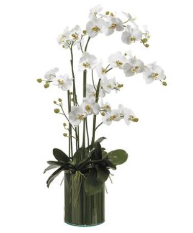 WF9209-WH/GR (30631) - Orchids In Soil Wh 44"x21"x29"
