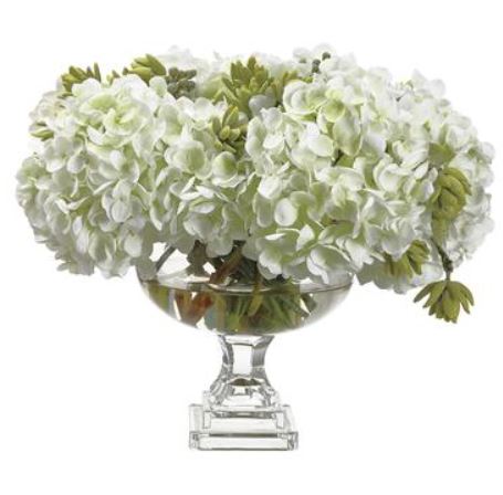 WF9313-WH/GR (29608) - Hydrangea/Sedum 17"X21.5"