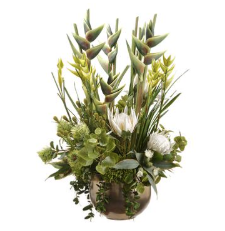WF9406-GR/CR (29427) - Helli/Protea In Planter 42"X28"X30"