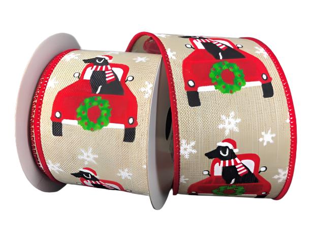 X923840-14 (29726) - Natural Xmas Truck Black Lab 2.5"X10Yd