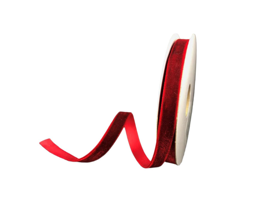 X950701-10 (31946) - Woven Vintage Velvet #1.5 - 3/8" x 10yd - Burgundy