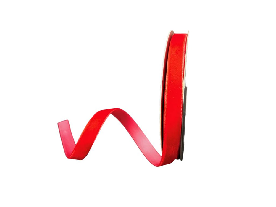 X950701-12 (31945) - Woven Vintage Velvet #1.5 - 3/8" x 10yd - Red