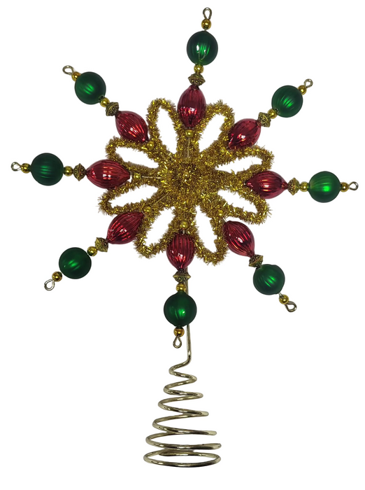 XA1080-RE/GR (15816) - Christmas Tree Topper 13.5" Red/Green