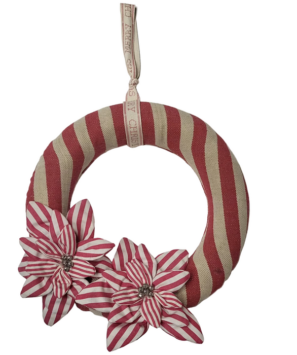 XAK426-RE/WH (21435) - Linen Wreath Re/Be 13" REG $36.90
