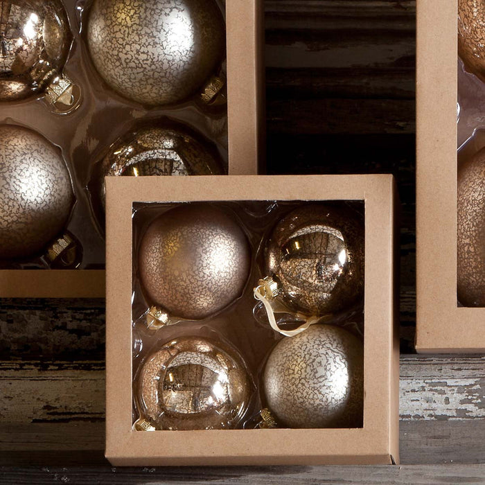 XAO80162 (27743) - Glass Ball Snowdrift Small Box/4