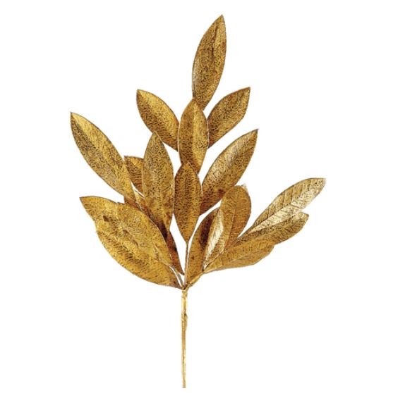 XAQ110-GO/AT (24016) - Bay Leaf Spray Antique Gold 17"