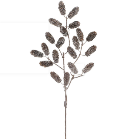 XAR577-BR (11251) - Glittered Pine Cone Spray 36" Brown