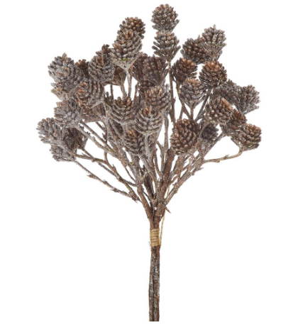 XAR590-BR (11282) - Glittered Pine Cone Bundle 12" Brown