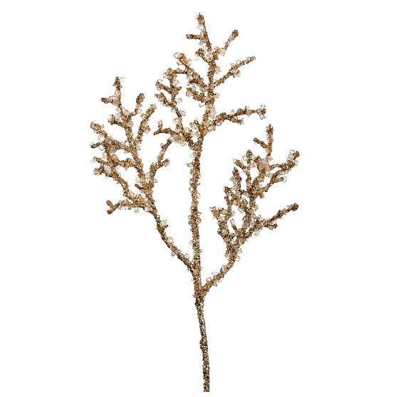 XAS058-GO (29284) - Iced Glitter Plastic Twig 18"