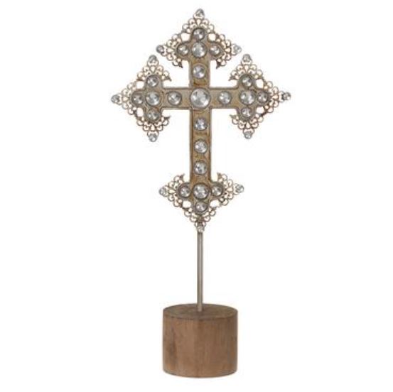 XAT716-AT/CW (30995) - Cross Table Top Gold/Clear 12"