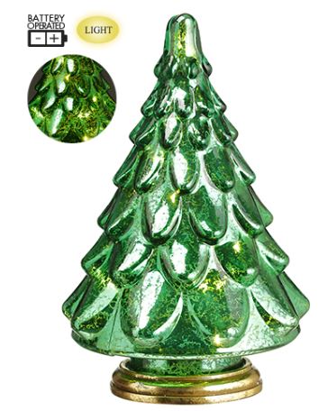 XAT818-GR (28042) - Glass Tree W/ Light Green 10"