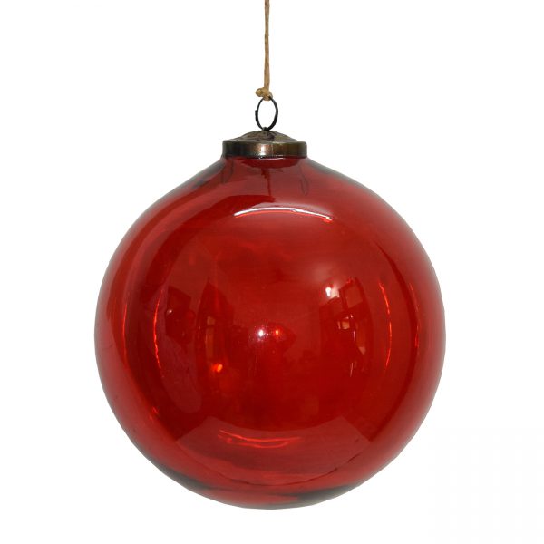 XB18SG001-RED (30158) - Glass Ball Ornament Red 4"