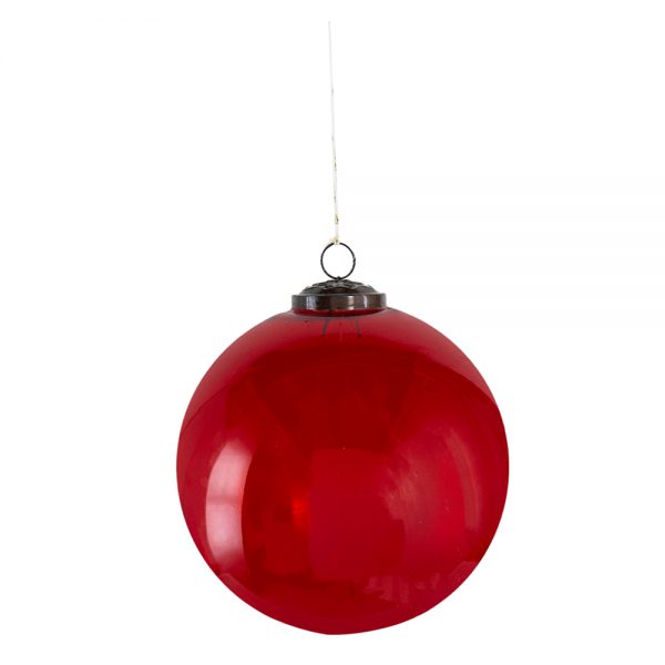 XB18SG009-RED (30159) - Glass Ball Ornament Red 6"