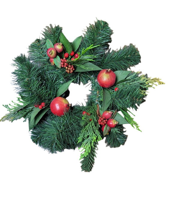 XDC634-GR/RE (29308) - Candle Ring Berry Cedar Green/Red 3"