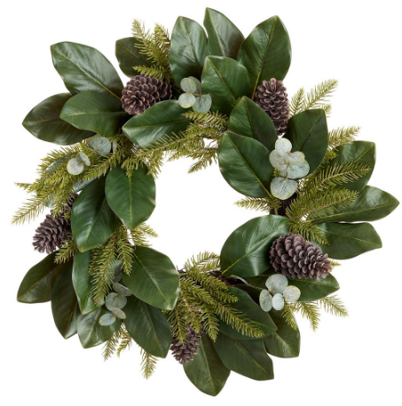 XDW365-BR/GR (11295) -Pine Cone/Mag Leaf/Pine Wreath 24" Brown/Green