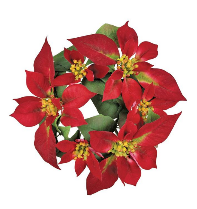 XF732-BU (11354) - Poinsettia Table Wreath 12" Burgundy