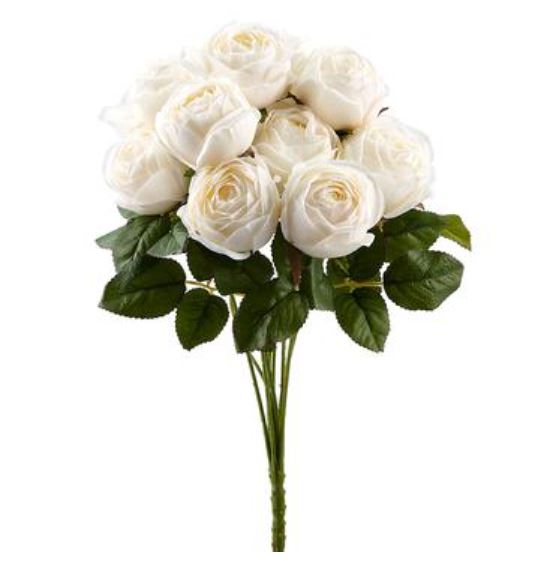 XFB120-WH (30961) - Rose Bush X10 White 19"