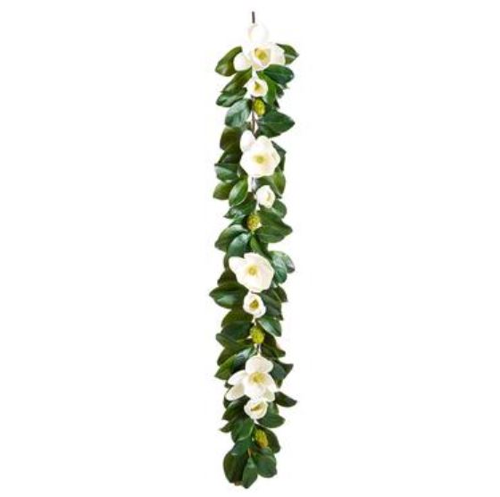 XFG181-WH/GR (30087) - Magnolia Garland White/Green 5'