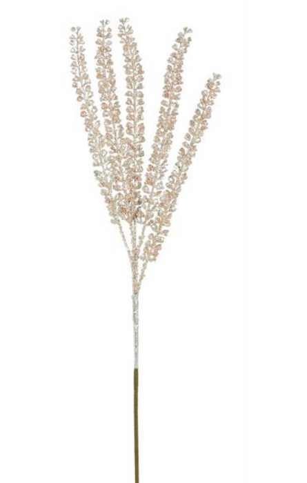 XG1054-CH (11353) - Beaded Leaf Spray 29"Champagne