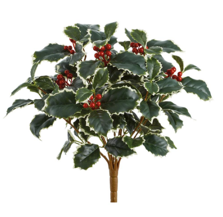 XHB055-VG/RE (00358) - Holly Bush W/Berry 15" Green Red