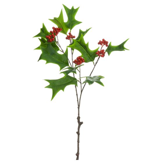 XHS228-GR/RE (26389) - Holly Berry Spray Red 27"