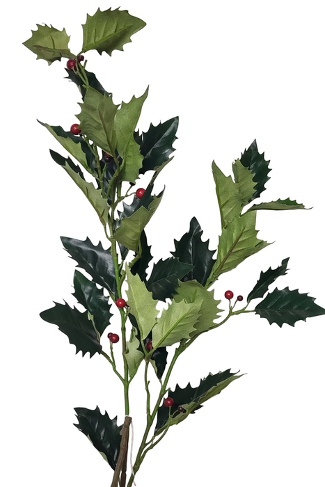 XHS693-GR/RE (21421) - Holly Spray W/Berry Green/Red 41" REG $10.95